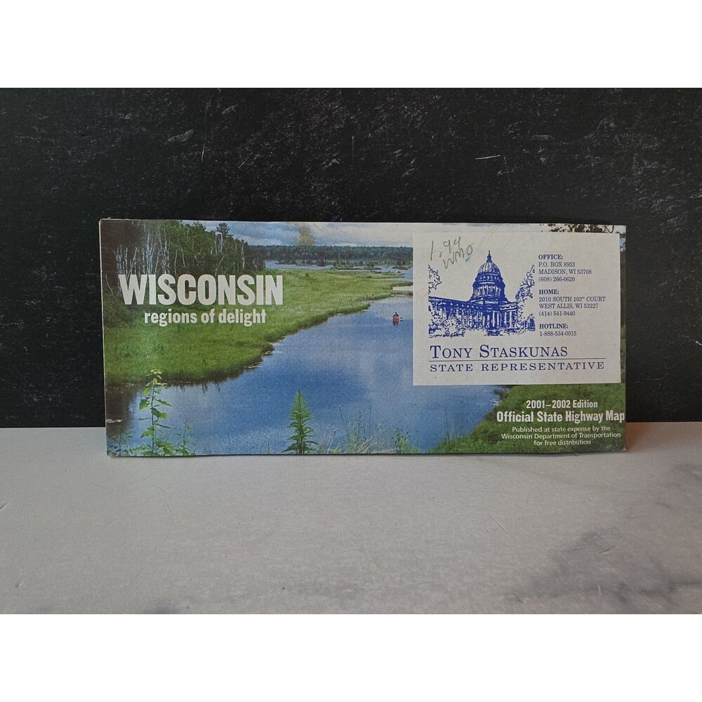 2001 - 2002 Official Highway Road Map of Wisconsin